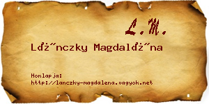 Lánczky Magdaléna névjegykártya